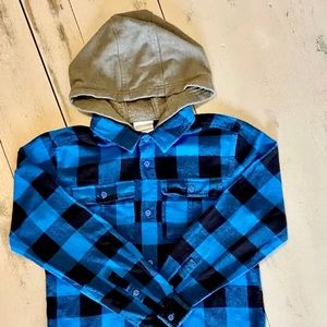 Boys COLUMBIA  Flannel Button Down with hoodie